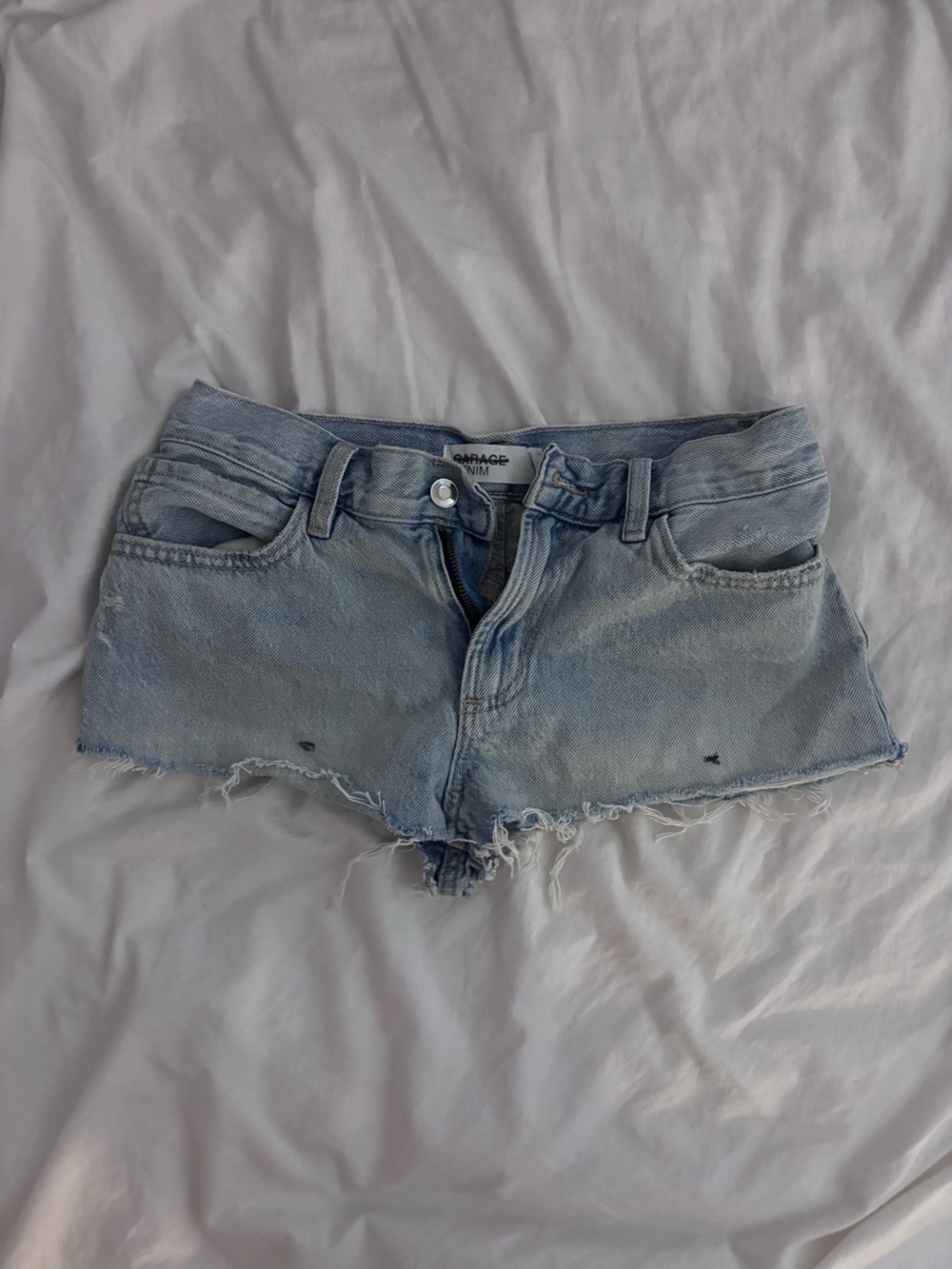 Garage Light Blue Distressed Denim Cutoff Shorts